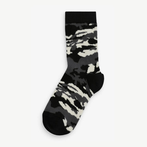 Black Camo Cotton Crew Socks